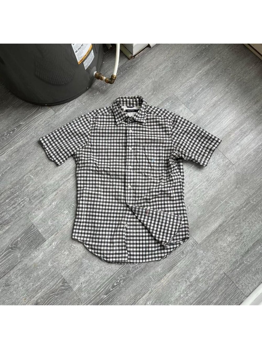 White / Black / Blue / Multi Nautica Plaid / Checkered Button-Up Shirt